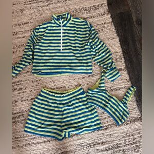 3 piece fleece stripped Bandier outfit